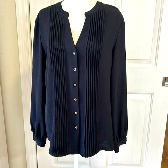 Calvin Klein Tops - -Calvin Klein Black Button Up Blouse Sz L